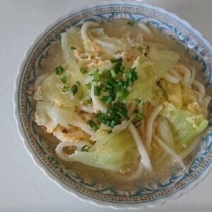 お腹の調子回復に♪トロトロキャベツ卵うどん